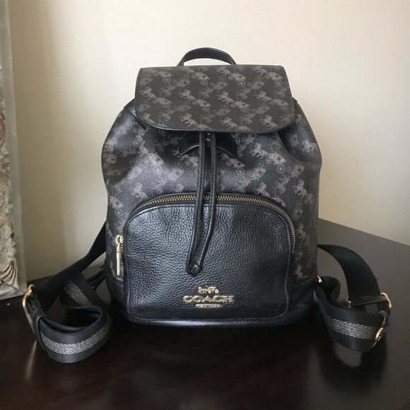 Coach Jes Horse and Carriage Leather Backpack - Picture 1 of 16